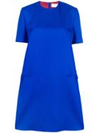Sara Battaglia Plain Shift Office Dress - Blue