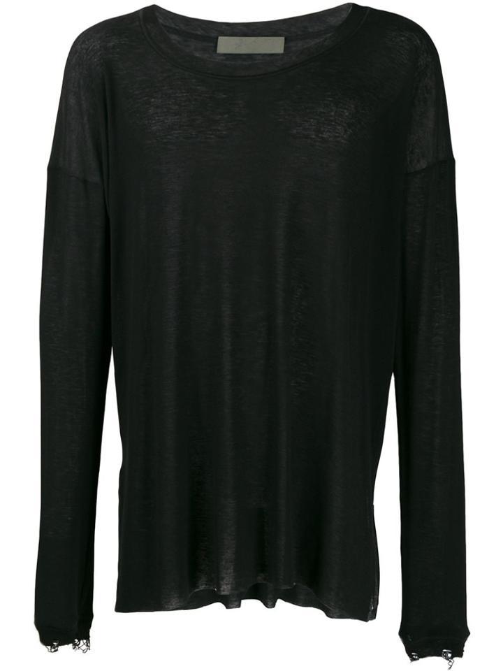 Di Liborio Fine Knit Distressed T-shirt - Black