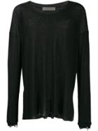 Di Liborio Fine Knit Distressed T-shirt - Black