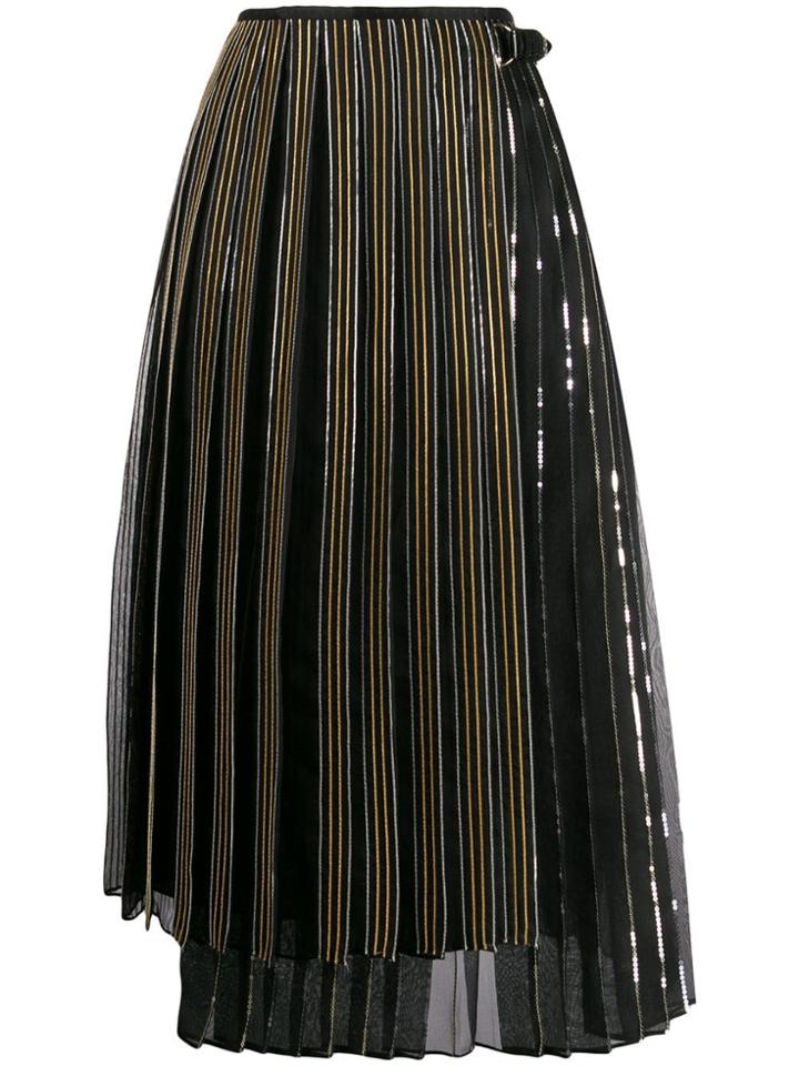 Fendi Pleated Wrap Skirt - Black