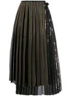 Fendi Pleated Wrap Skirt - Black