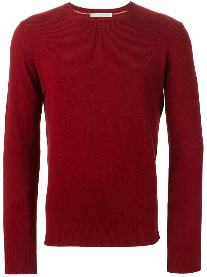 Della Ciana Crew Neck Sweater, Men's, Size: 54, Red, Cashmere/merino
