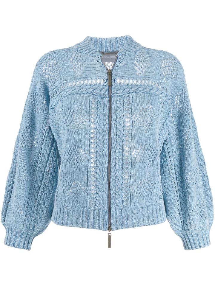 Alberta Ferretti Celeste Knitted Cardigan - Blue