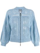 Alberta Ferretti Celeste Knitted Cardigan - Blue