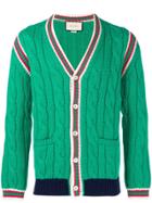 Gucci Braided Stripes Cardigan - Green