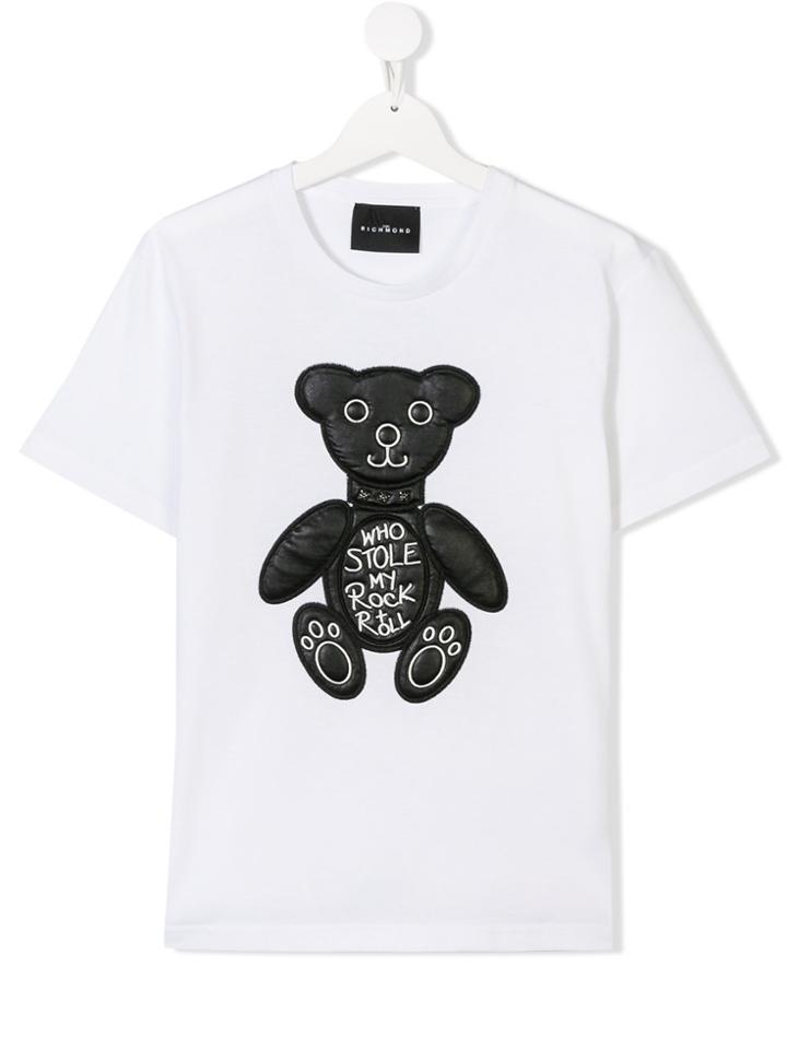 John Richmond Kids Teen Teddy Patch T-shirt - White