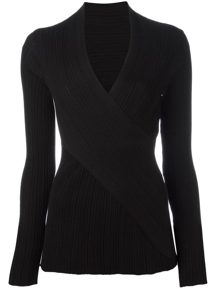 Nina Ricci Deep V-neck Pullover, Women's, Size: Medium, Black, Silk/polyamide/wool