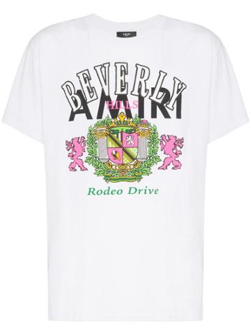 Amiri Beverly Hills Logo Print Cotton T Shirt - White