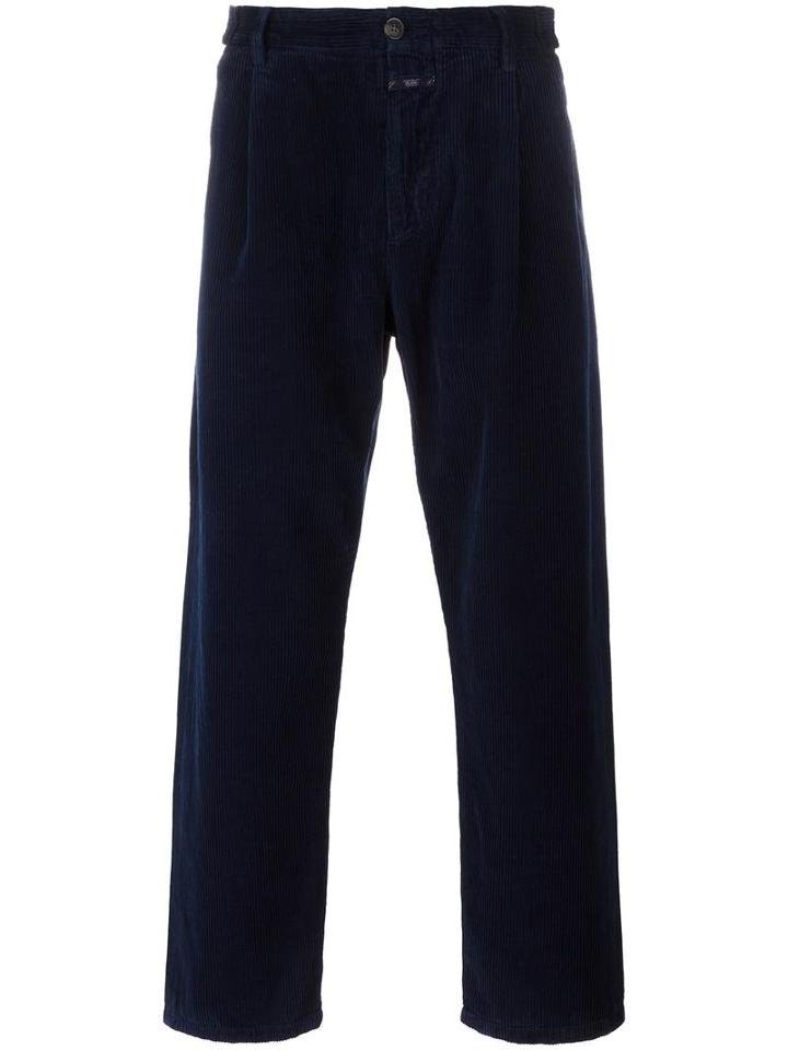 Closed Corduroy Trousers, Men's, Size: 30, Blue, Cotton