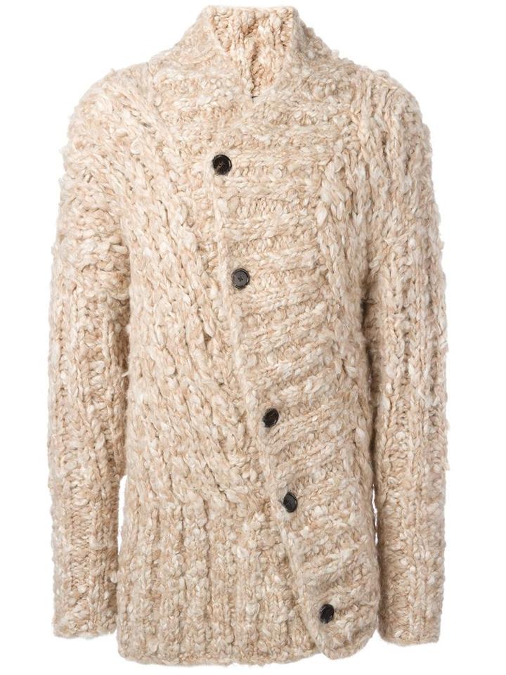 Ann Demeulemeester Button Up Knitted Cardigan, Men's, Size: Small, Nude/neutrals, Silk/alpaca
