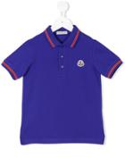 Moncler Kids Classic Logo Polo Shirt - Blue