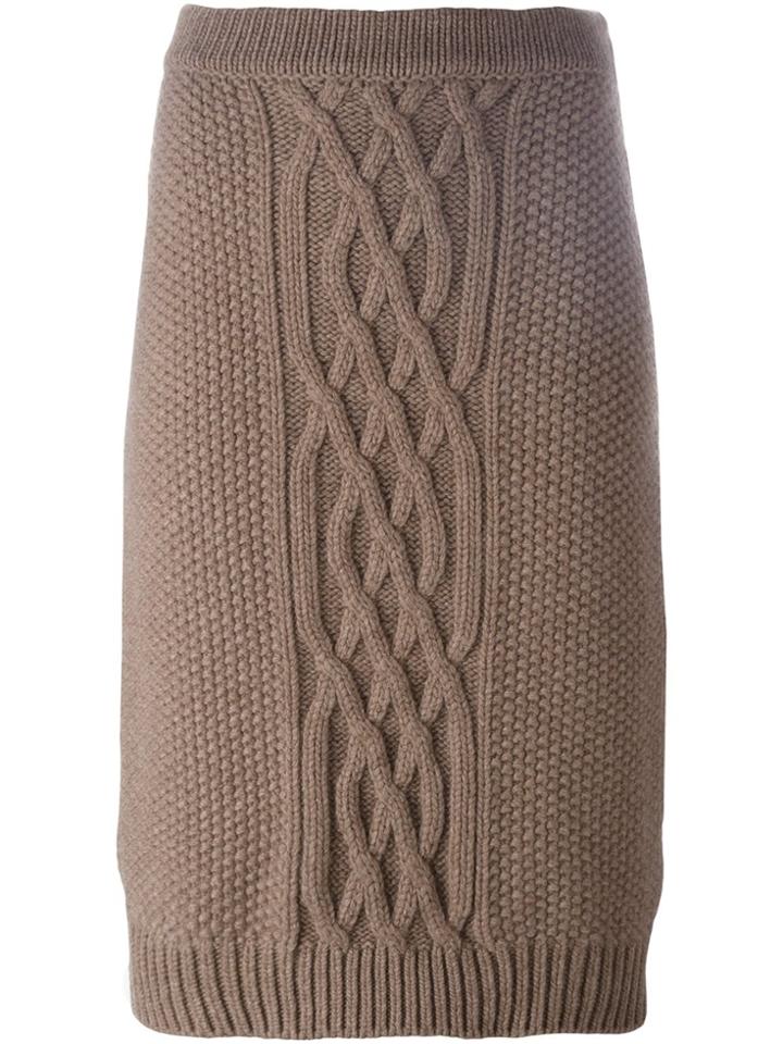 Agnona Knitted Skirt - Brown