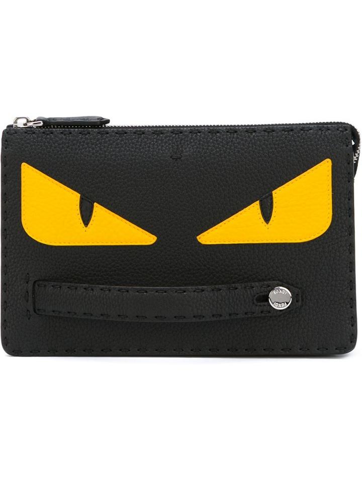 Fendi - Bag Bugs Clutch - Men - Calf Leather - One Size, Black, Calf Leather