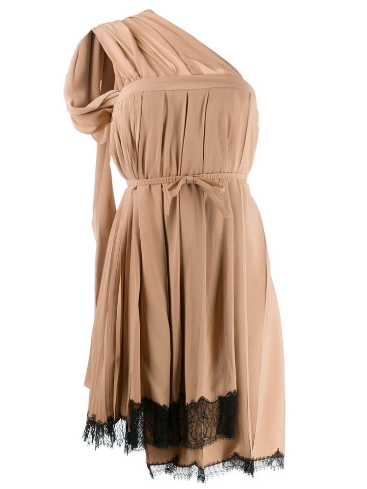 Nº21 Draped One-shoulder Mini Dress - Neutrals