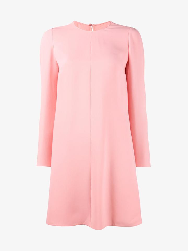 Valentino Draped Long Sleeve Dress, Women's, Size: 44, Pink/purple, Silk/polyamide/spandex/elastane