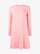 Valentino Draped Long Sleeve Dress, Women's, Size: 44, Pink/purple, Silk/polyamide/spandex/elastane