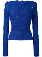 Isabel Marant 'debie' High Shoulder Jumper, Women's, Size: 40, Blue, Polyamide/polyester/spandex/elastane