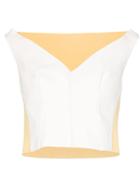 Marni Off-the-shoulder Leather And Rib Knit Top - White