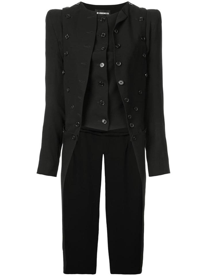 Ann Demeulemeester Double Layer Tuxedo Jacket - Black