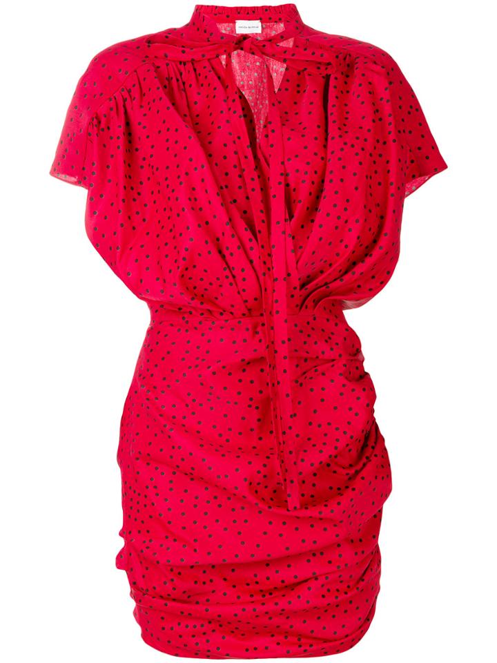 Magda Butrym Fitted Polka Dot Dress - Red