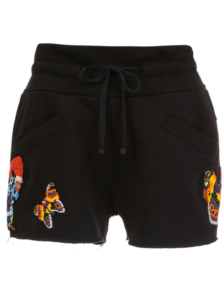 Andrea Bogosian Embroidered Sweatshorts - Black