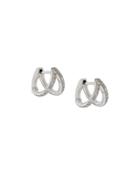 Carbon & Hyde Diamond And 14kt White Gold Split Huggie Earrings -