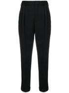 Saint Laurent High Waisted Cropped Trousers - Black