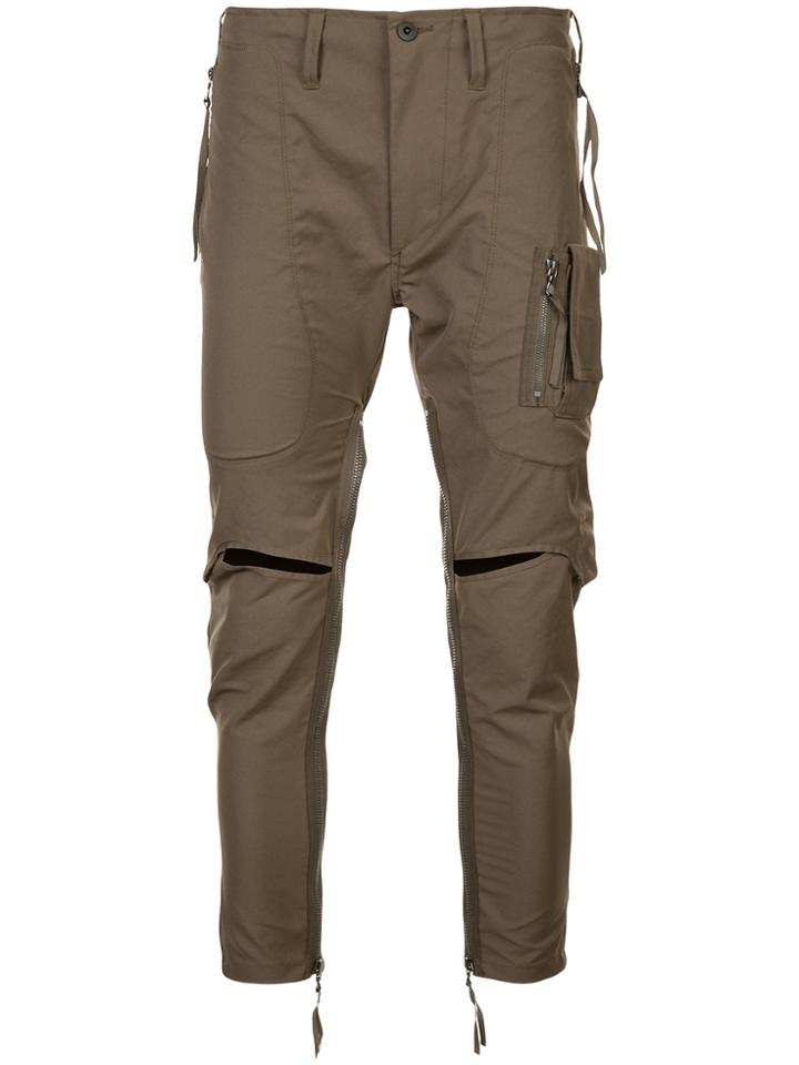Julius Zipped Cargo Trousers - Green