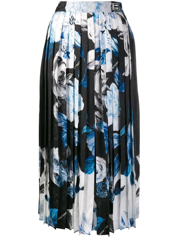 Off-white Printed Pleated Skirt - Black