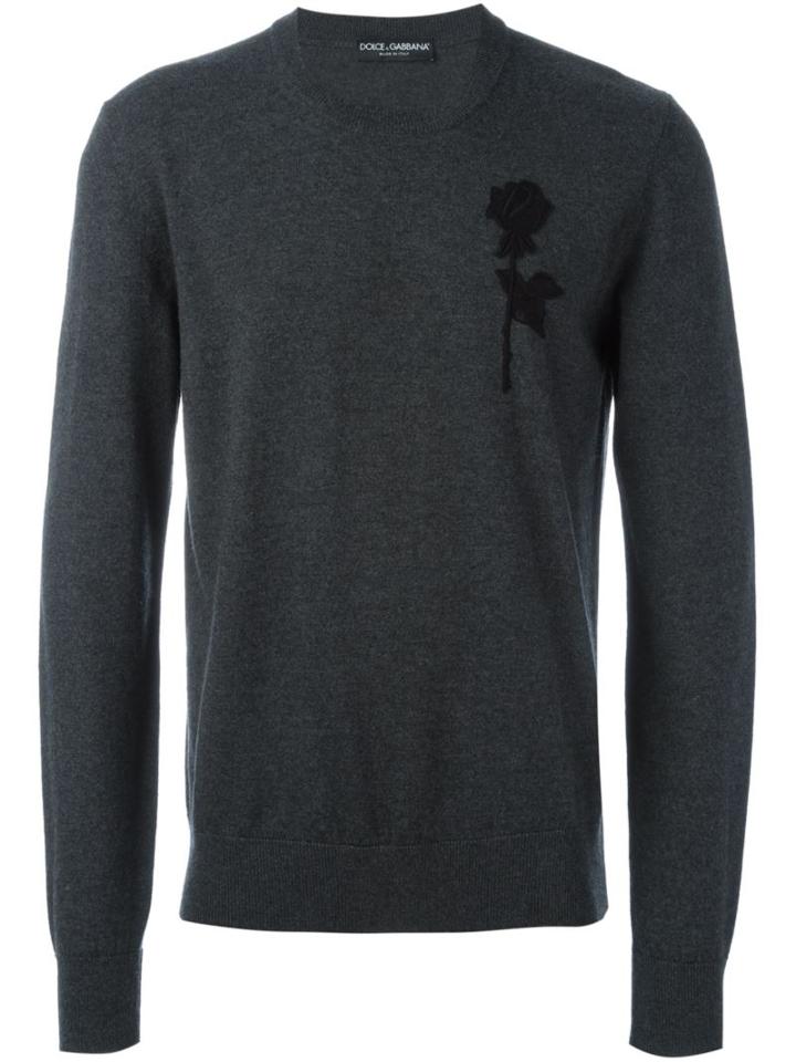 Dolce & Gabbana Embroidered Rose Patch Jumper