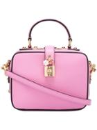 Dolce & Gabbana Padlock Square Shoulder Bag, Women's, Pink/purple, Calf Leather