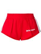 Palm Angels Logo Printed Track Shorts - Red