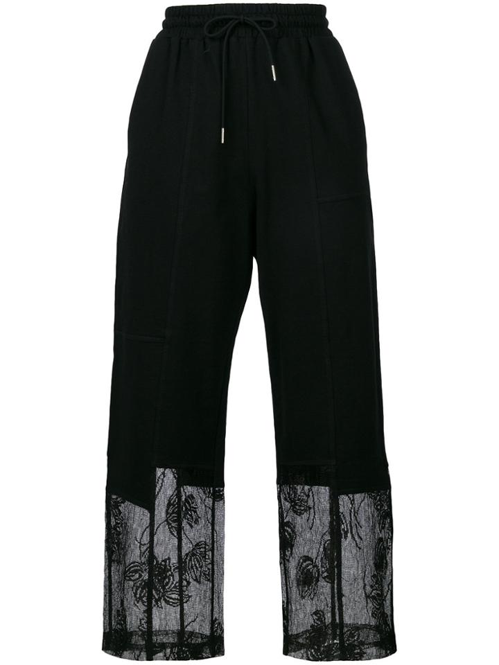 Mcq Alexander Mcqueen Lace Hem Trousers - Black