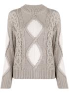 Lorena Antoniazzi Mixed Knit Jumper - Neutrals