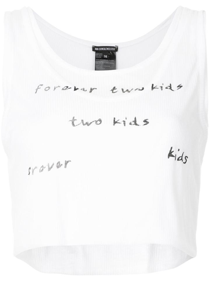 Ann Demeulemeester Kids Forever Cropped Vest Top - White
