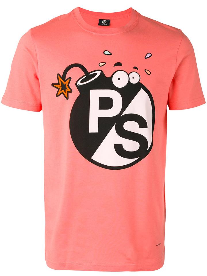 Ps By Paul Smith - Bomb Logo T-shirt - Men - Organic Cotton - L, Pink/purple, Organic Cotton