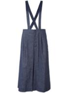 Erika Cavallini - Tailored Cropped Jumpsuit - Women - Cotton/linen/flax/polyester/spandex/elastane - 44, Blue, Cotton/linen/flax/polyester/spandex/elastane