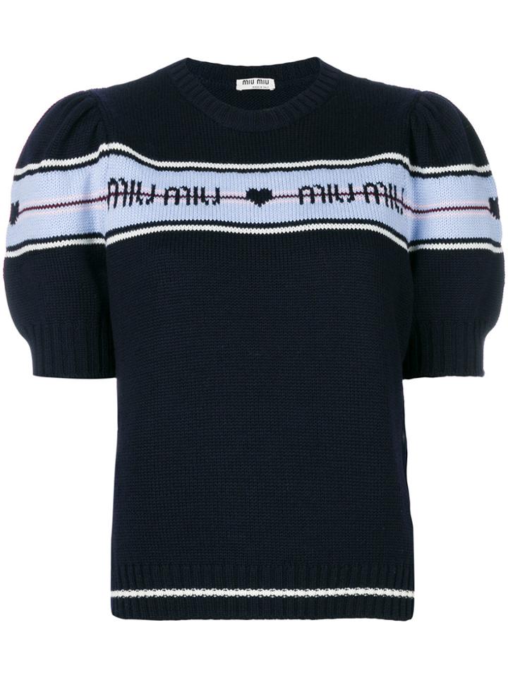 Miu Miu Logo Intarsia Sweater - Multicolour