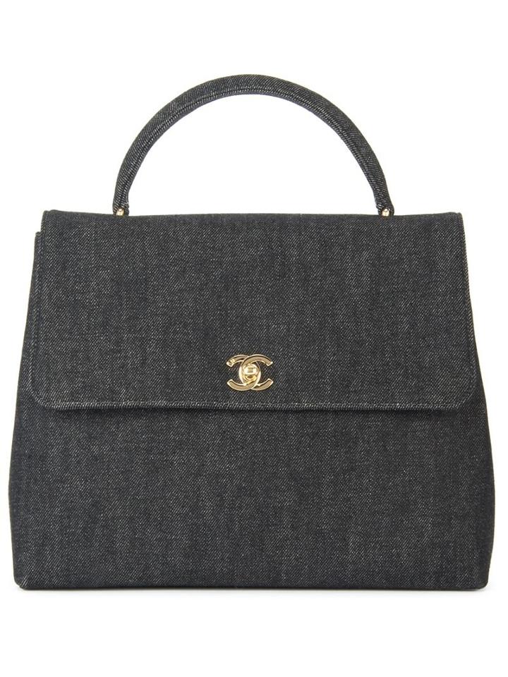 Chanel Vintage Denim Tote, Women's, Black