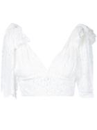 Bambah - Tied Shoulder Triangle Top - Women - Polyester - 10, White, Polyester