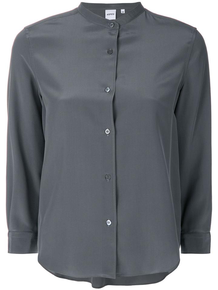 Aspesi Round Neck Button Shirt - Grey
