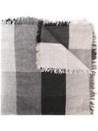 Faliero Sarti Checked Scarf, Adult Unisex, Grey, Silk/cashmere/virgin Wool