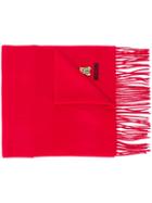 Moschino Logo-embroidered Fringed Scarf