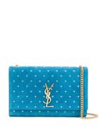 Saint Laurent Kate Star Studded Crossbody Bag - Blue