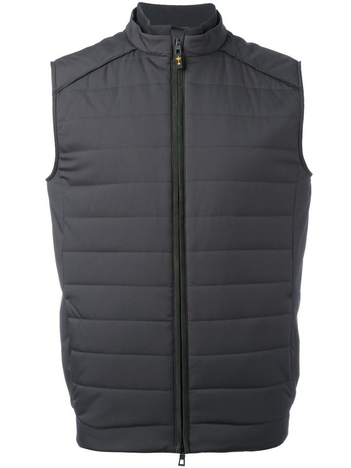 Loro Piana - High Neck Gilet - Men - Cotton/polyester/polyurethane/goat Suede - M, Grey, Cotton/polyester/polyurethane/goat Suede