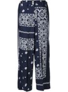 Sacai Bandana Print Trousers, Women's, Size: 3, Blue, Polyester