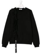 Msgm Kids Teen Ruffled Sweatshirt - Black