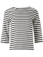 Astraet Striped T-shirt, Women's, White, Cotton