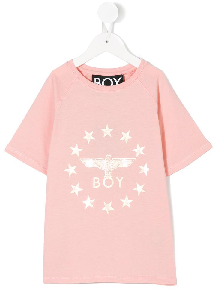 Boy London - Globe Star T-shirt - Kids - Cotton - 11 Yrs, Pink/purple