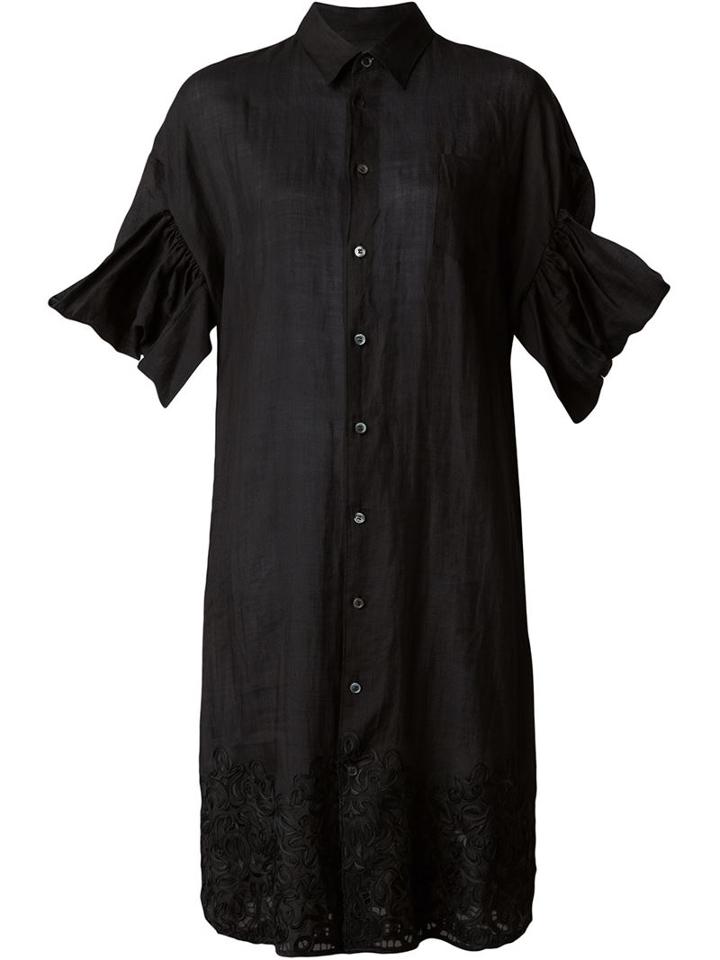 Junya Watanabe Comme Des Garçons Oversized Shirt Dress, Women's, Size: M, Black, Linen/flax